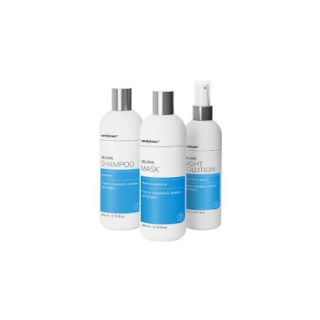 Zestaw dermokosmetyków Delpos na wypadanie włosów.